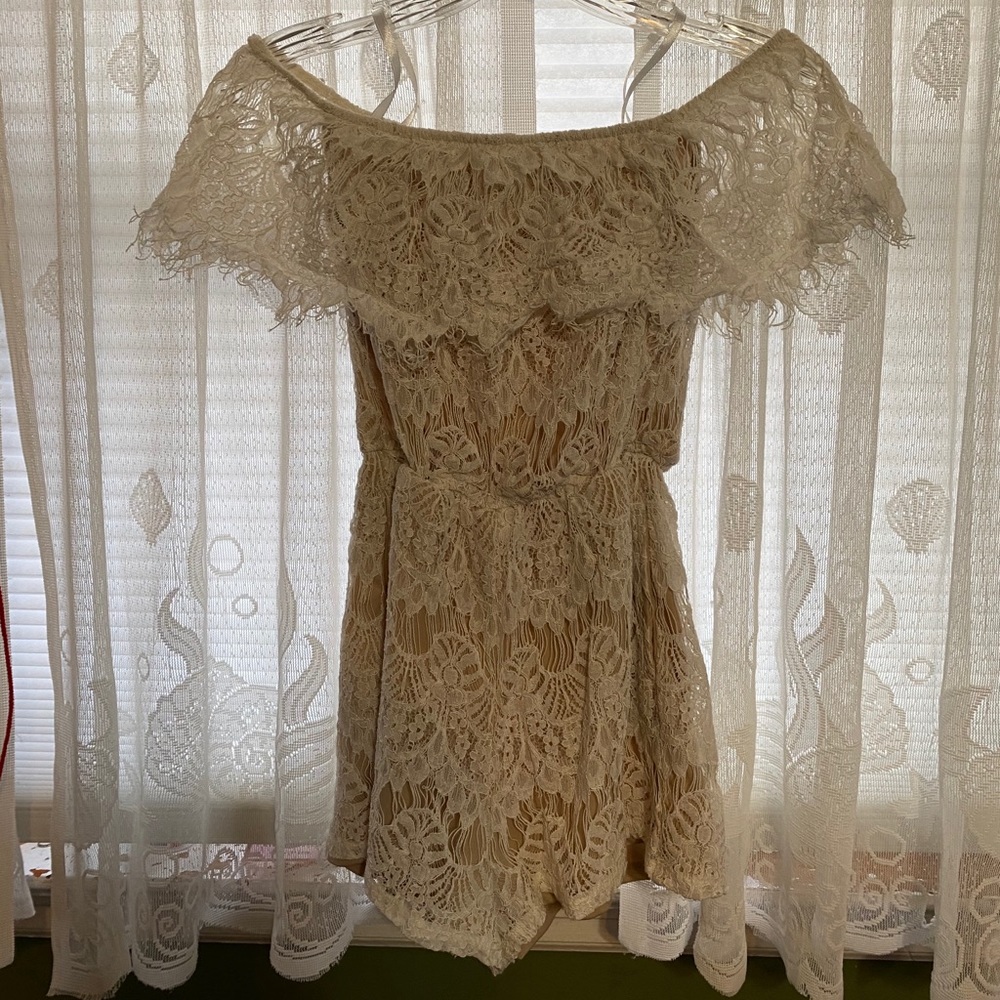 Rue 21 Lace White Romper